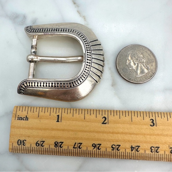 Vintage 1991 ROC Silver Plated Belt Buckle 2" x 2" Cowgirl Southwest Boho 1991 - Picture 7 of 8